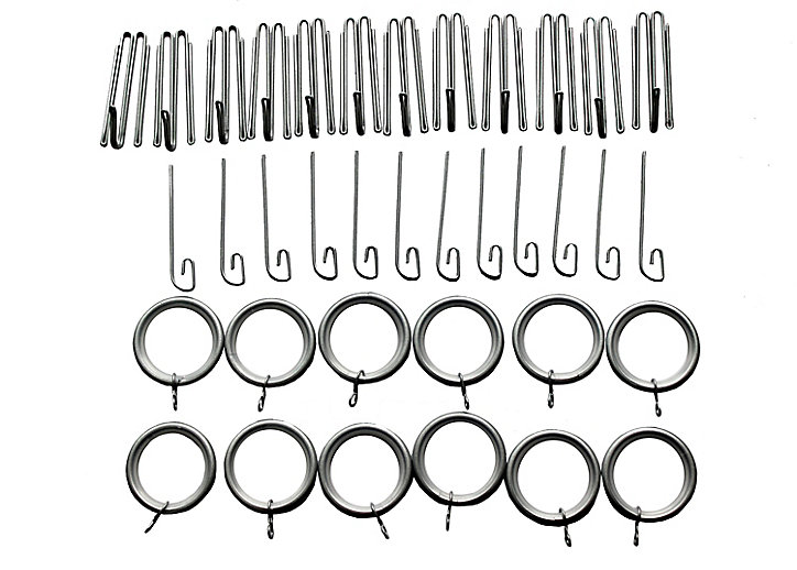 Accessoires de fixation à rideaux GoodHome Athenes argent
