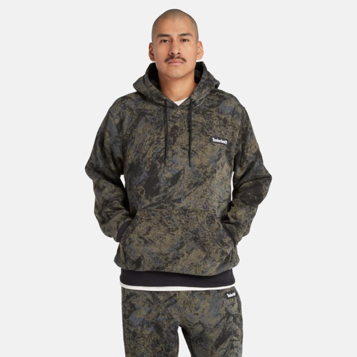 Moletom com capuz unissex estampado em camuflagem.