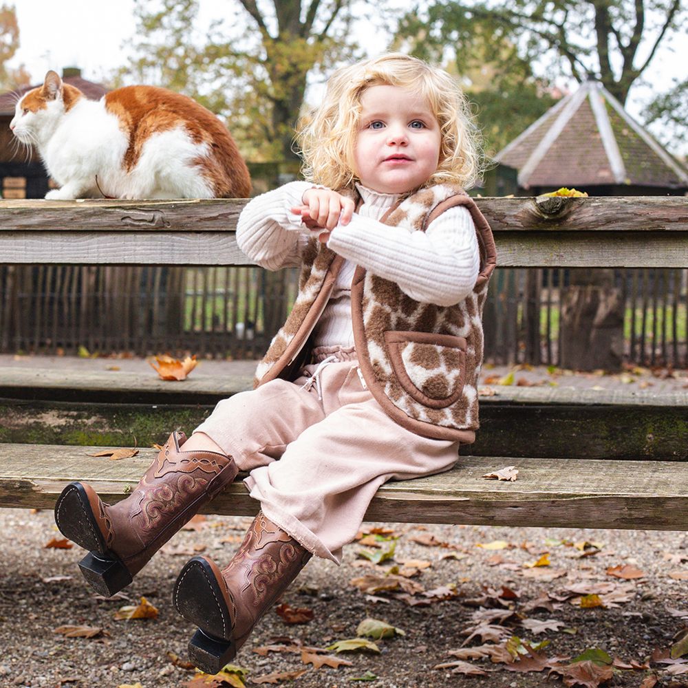 Moonrise kids wollen vest Giraffe