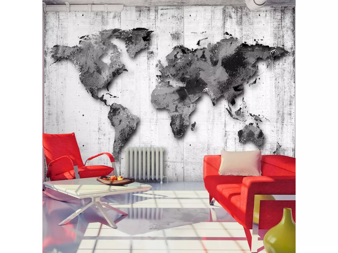 Papier peint adhésif Monde en nuances de gris - 343 x 245 cm
