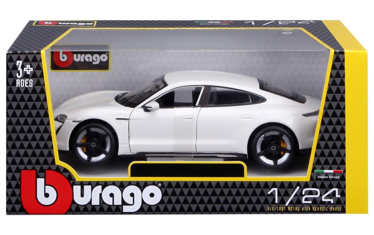 Porsche Taycan Turbo S Weiss 1:24Sammlermodell im Massstab 1:24