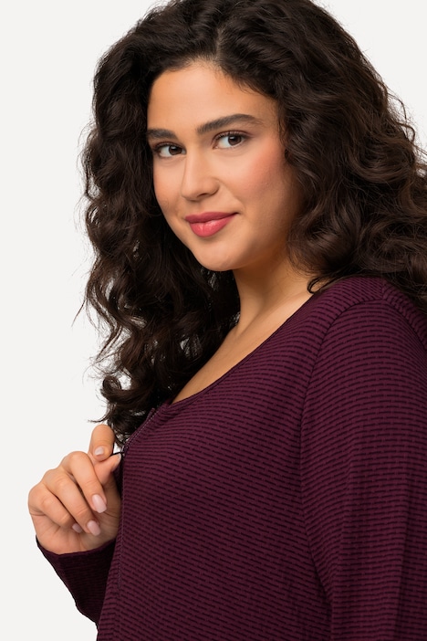 Kleid, Jacquard-Jersey, Empirenaht, A-Linie, Rundhals, Langarm