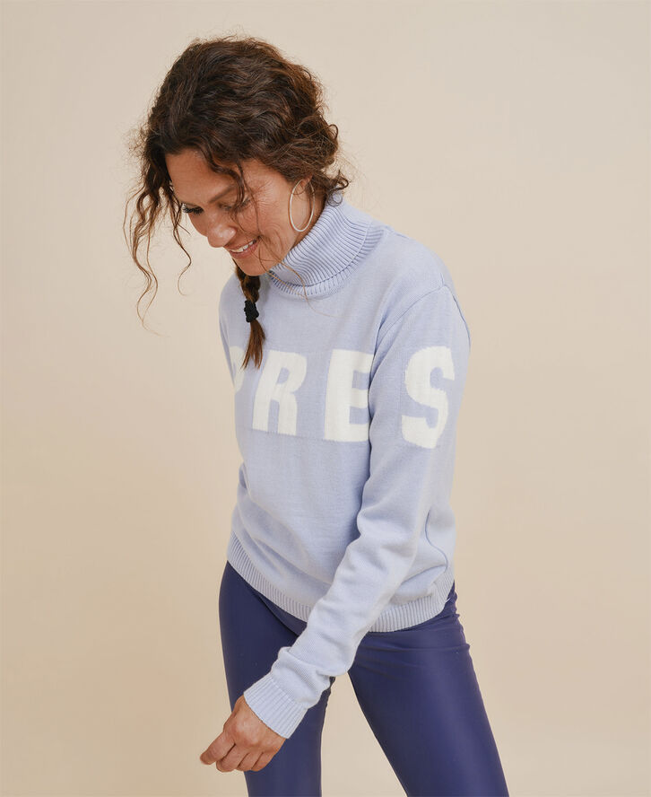 Cartel Copenhagen Alpine Turtleneck Knit Sweater - Clear Lyseblå