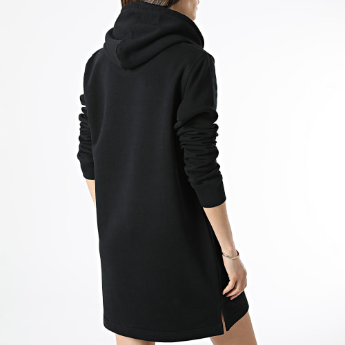 Robe Sweat Capuche Femme Logo Noir Doré