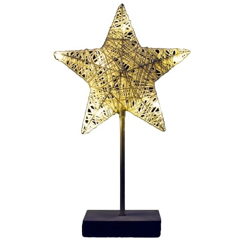 Stjerne på fod med belysning, Juledekoration, Hvid