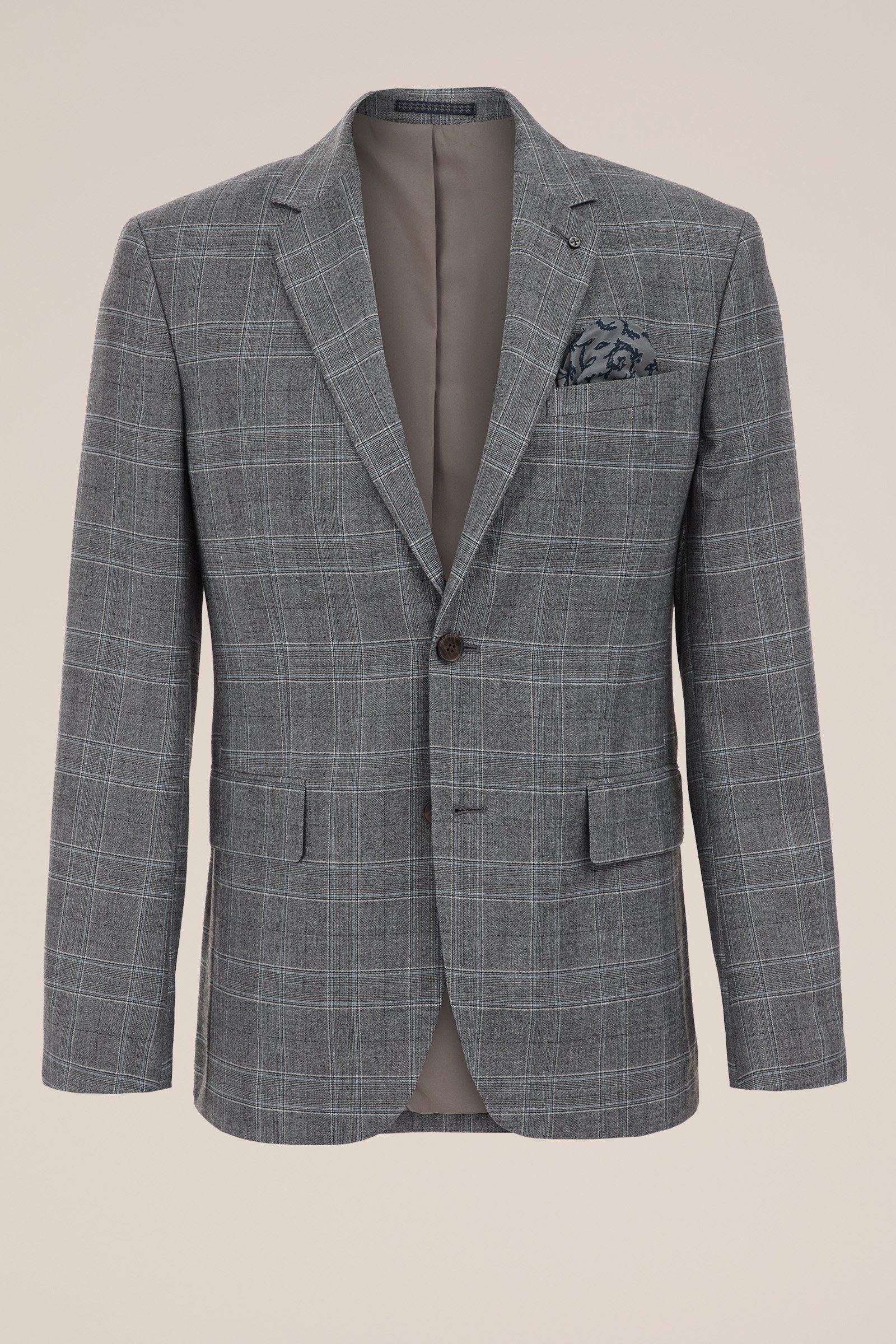 slim fit blazer met dessin WE Fashion Grijs