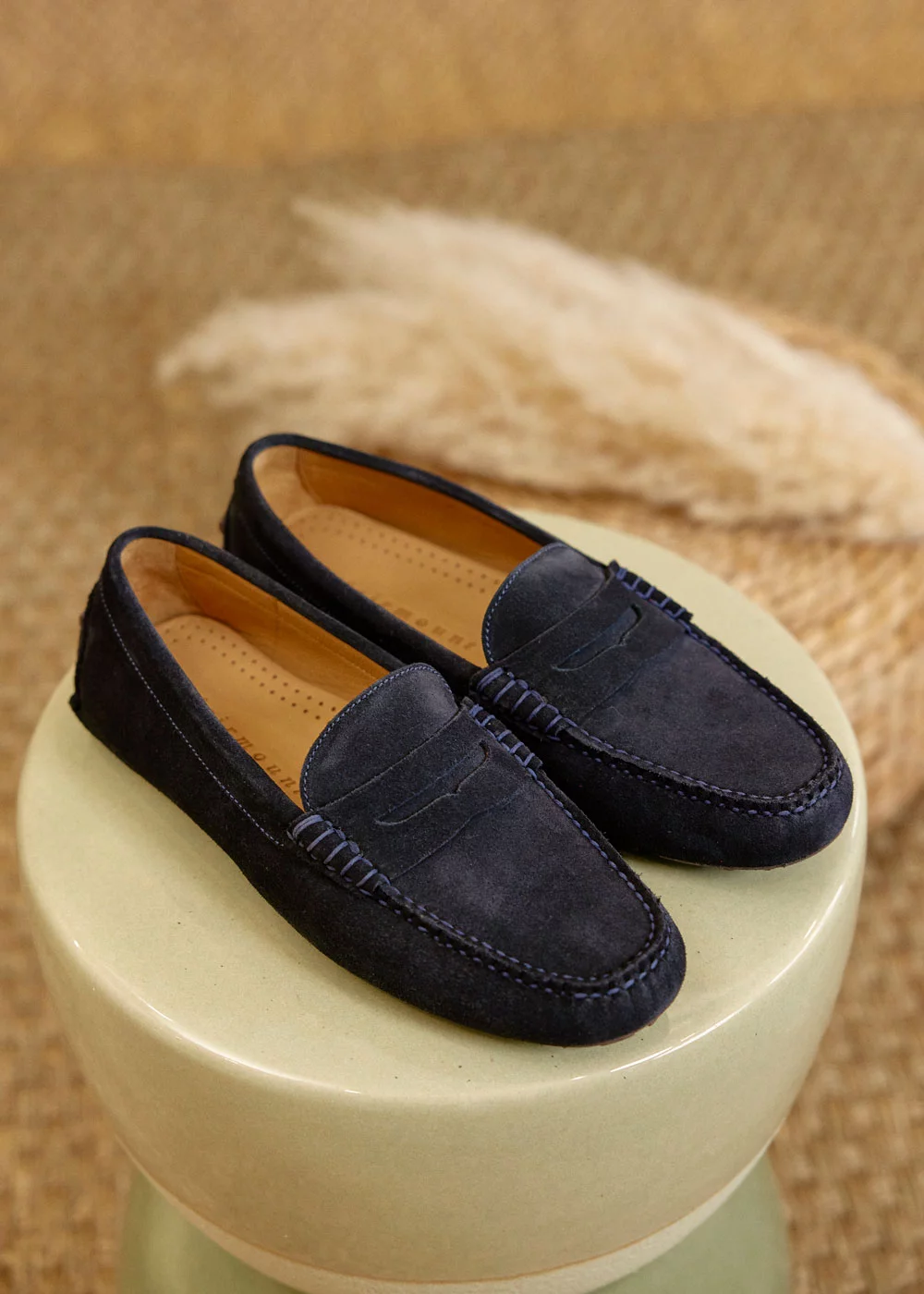 MOCASSIN DRIVER VELOURS MARINE