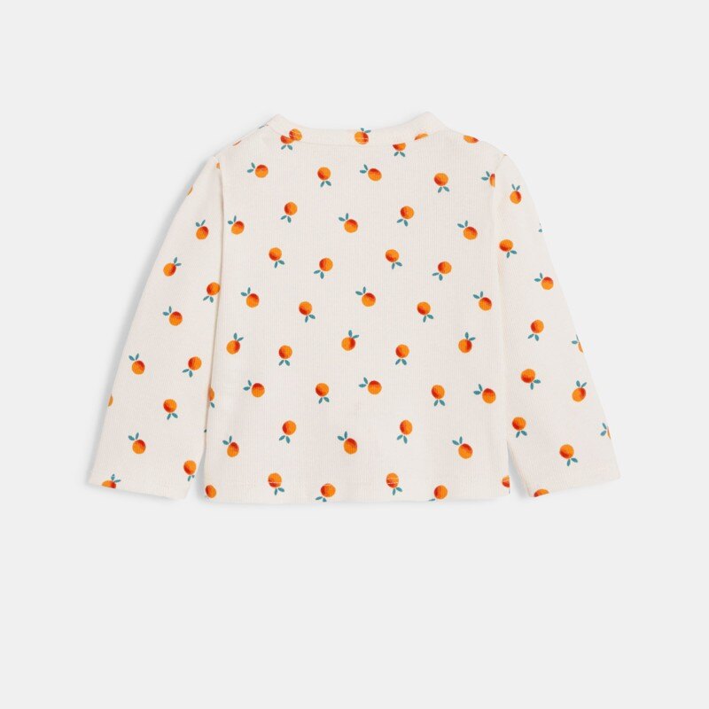 Cardigan bébé fille blanc imprimés oranges naissance Catimini Blanc