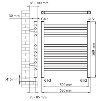 Haceka designradiator Sahara wit 293 Watt 56x53 cm