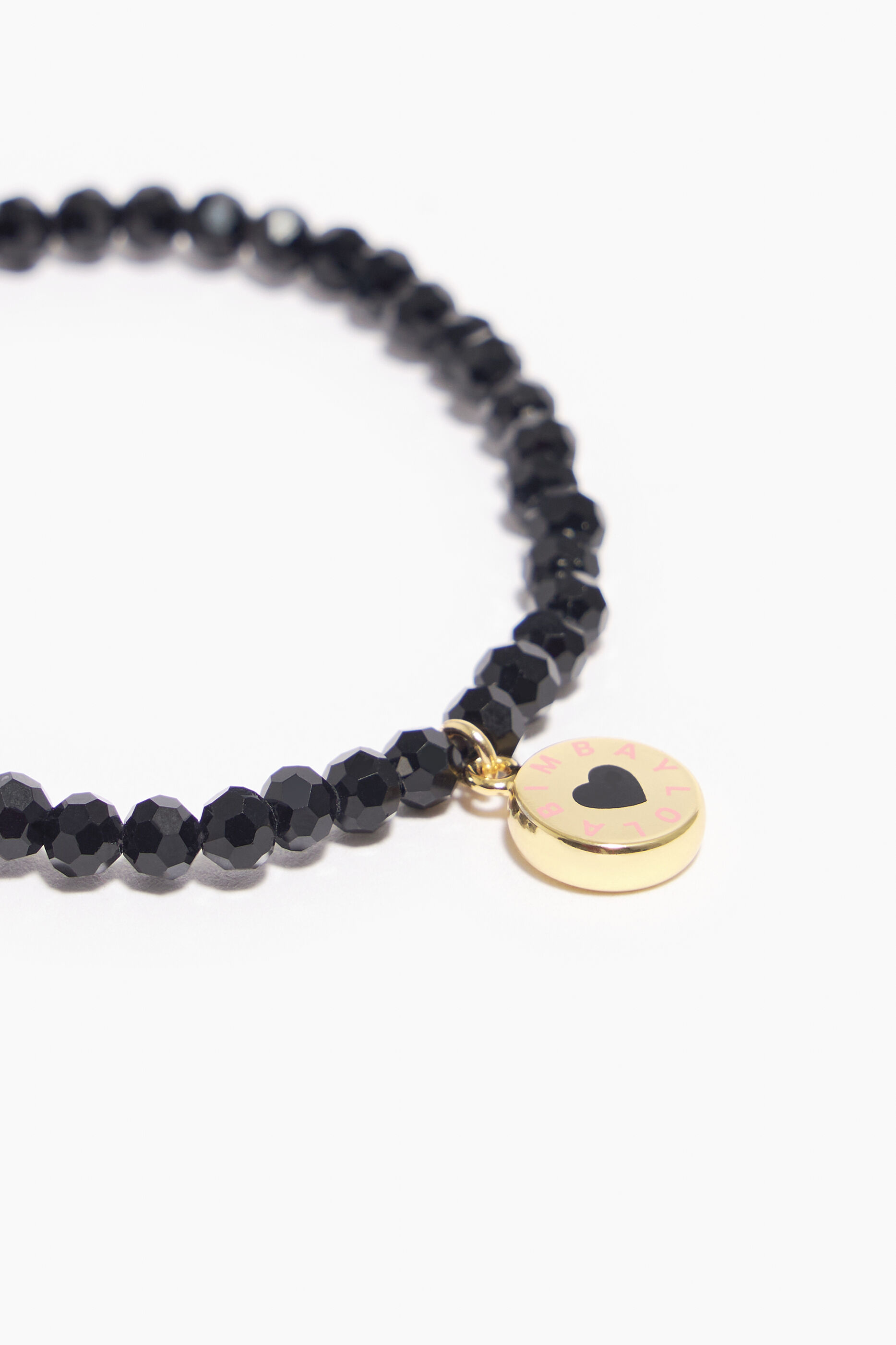 Pulseira com logotipo em cristal preto