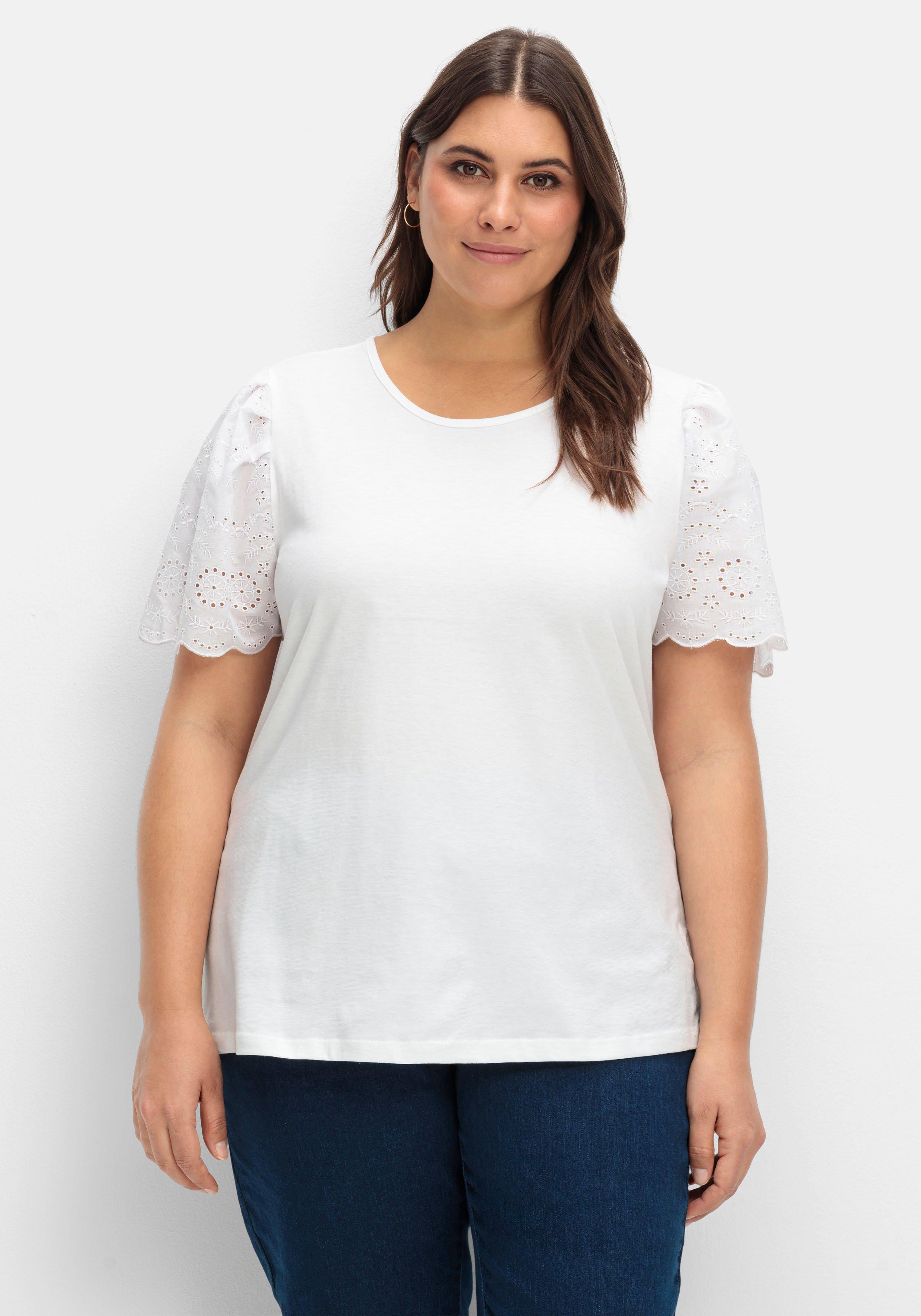 Shirt mit Flügelärmeln und Lochstickerei
