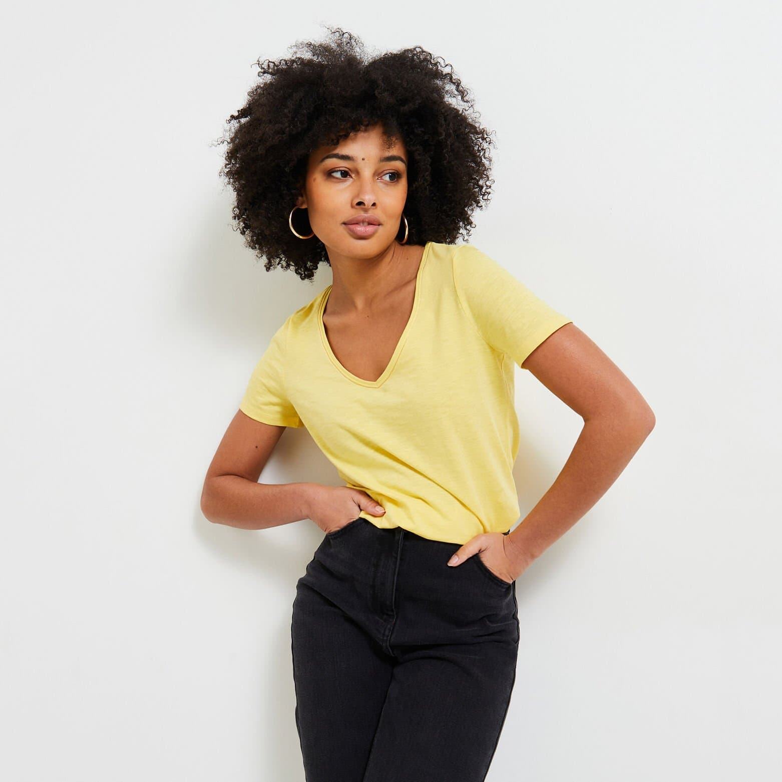 Tshirt col V femme