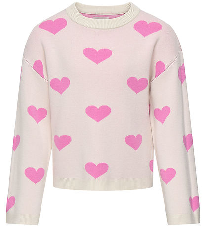 Kids Only Bluse - Strick - KogMontana - Birch/Heart Fuchsia Pink
