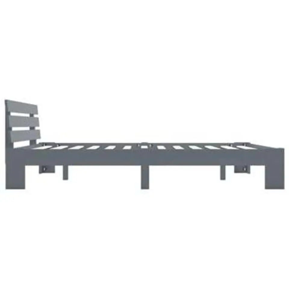 vidaXL - Tweepersoonbed met hoofdbord - Grijs - Massief grenenhout - 160x200 cm