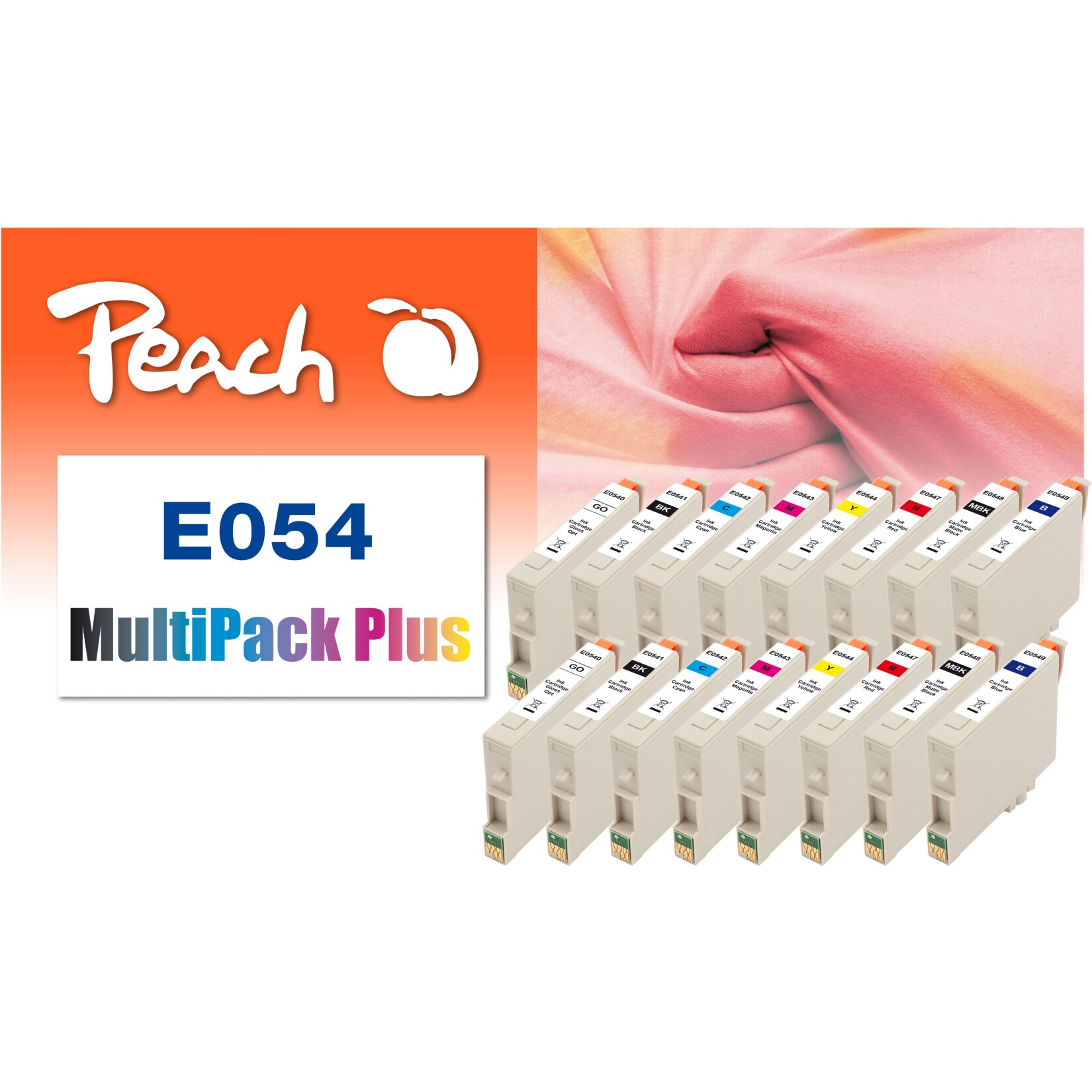 Peach E5416 Druckerpatronen (2*bkph, bkmt, cy, ma, ye, re, bl, go) ersetzt Epson T054 für z.B. Epson Stylus Photo R 1800, Epson Stylus Photo R 800