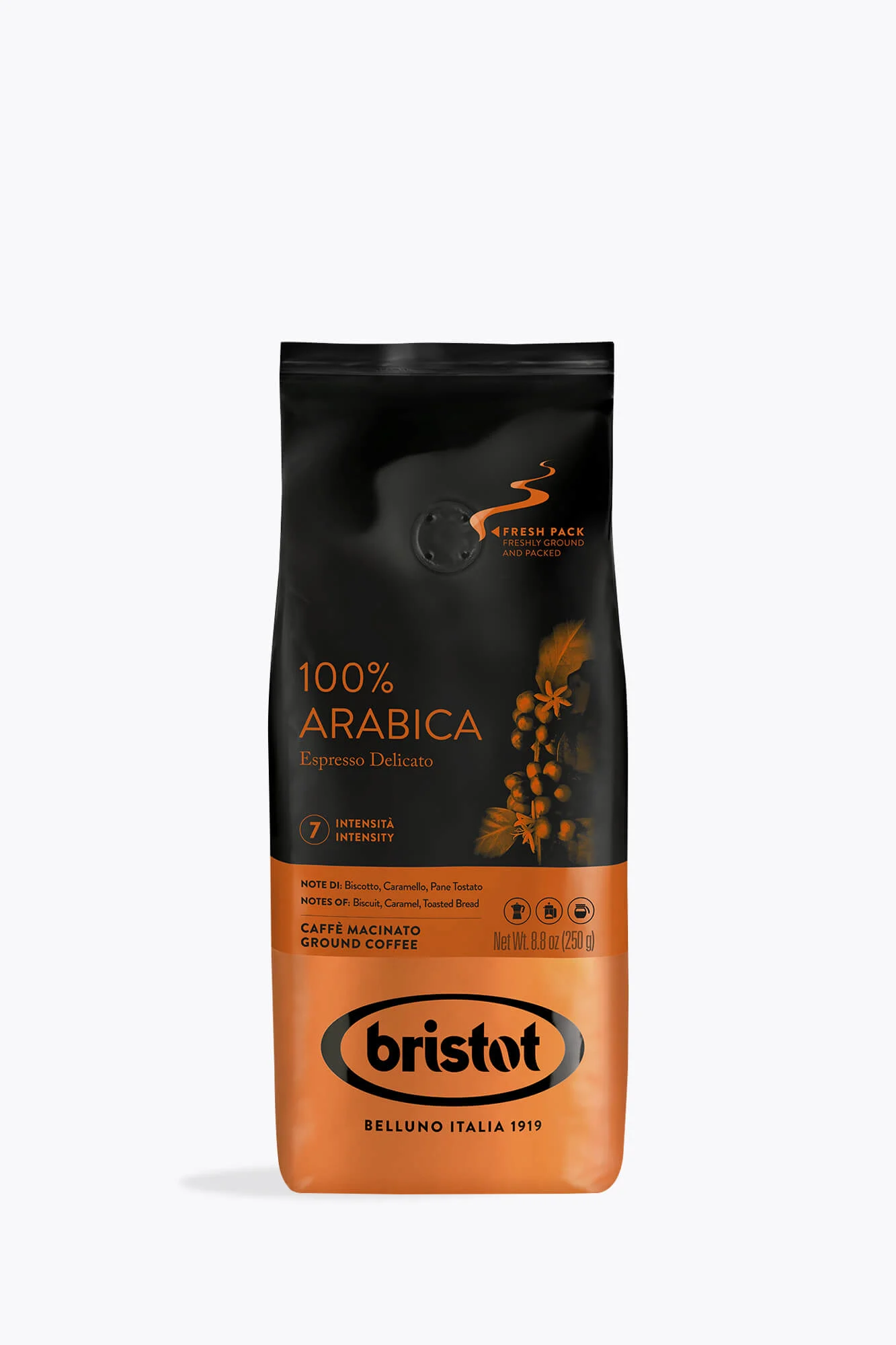 Bristot 100% Arabica 250g gemahlen