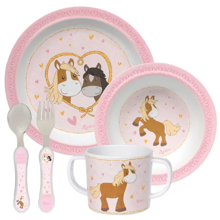 Sigikid Kinder Melamin Set, Pony Love, 5-teilig