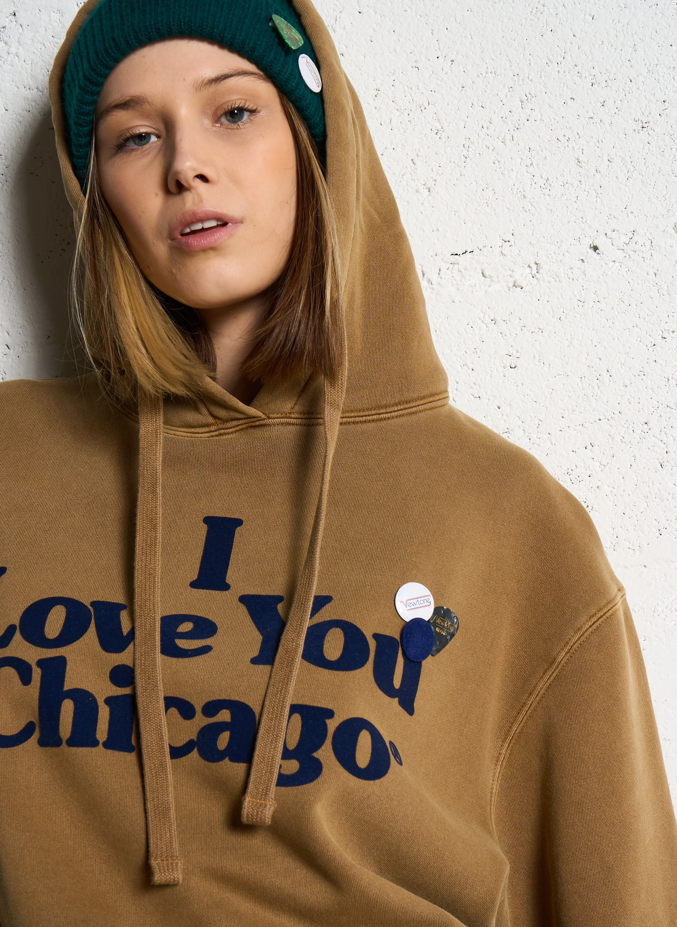 JAGGER SOUVENIR - Sweat ample à capuche sérigraphié en coton mélangé | Marron