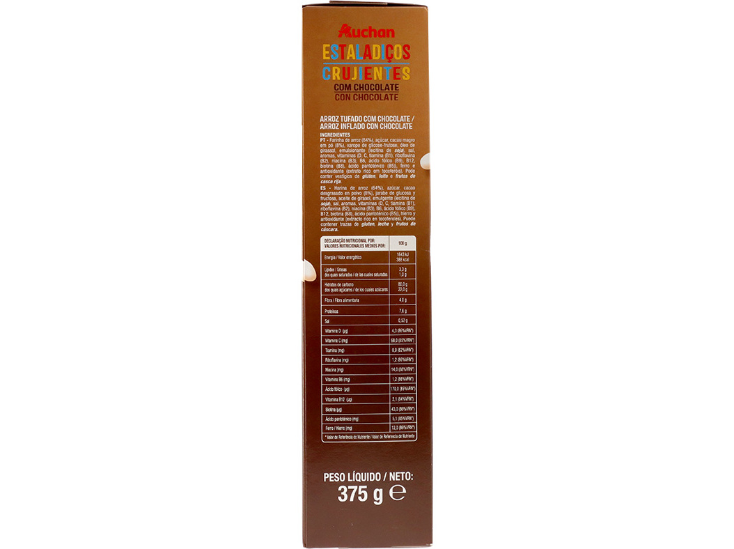 CEREAIS ESTALADIÇOS AUCHAN COM CHOCOLATE 375 G