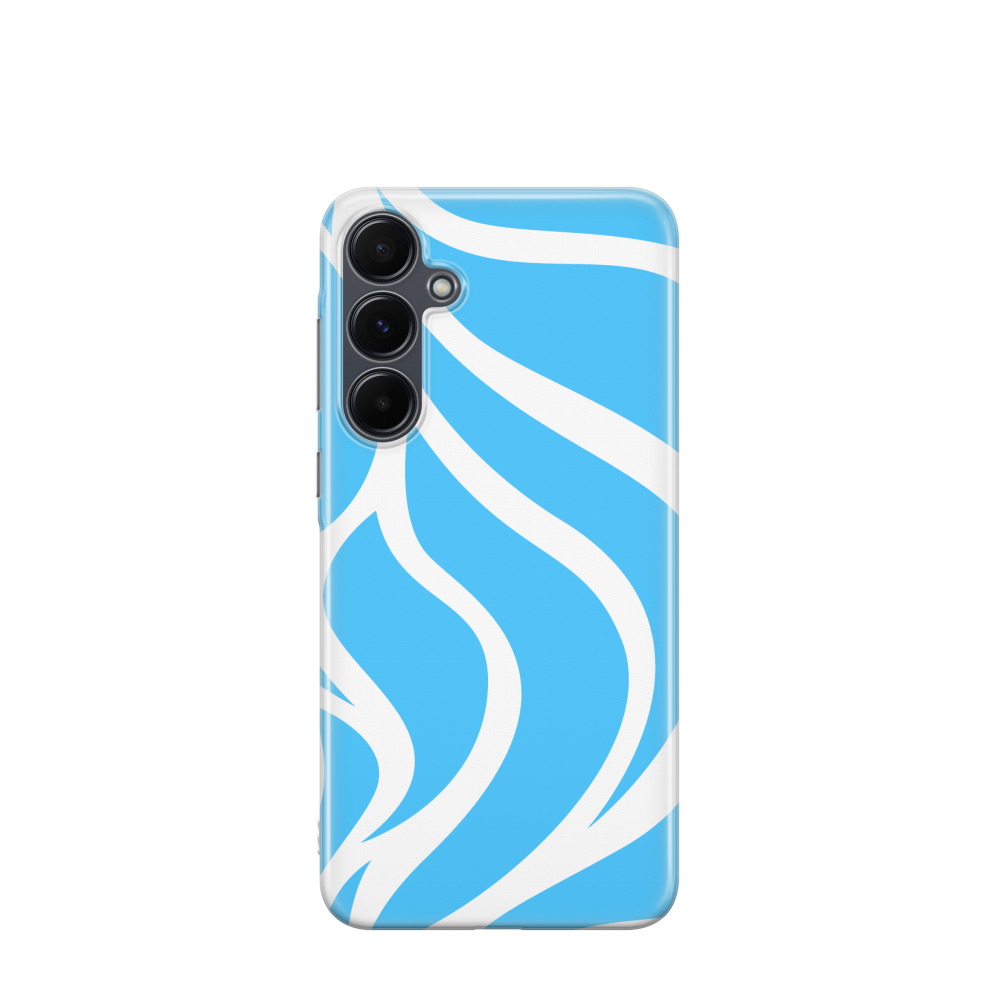Samsung Galaxy A55 Gummi Hülle Wellen der Natur 2 - Blau