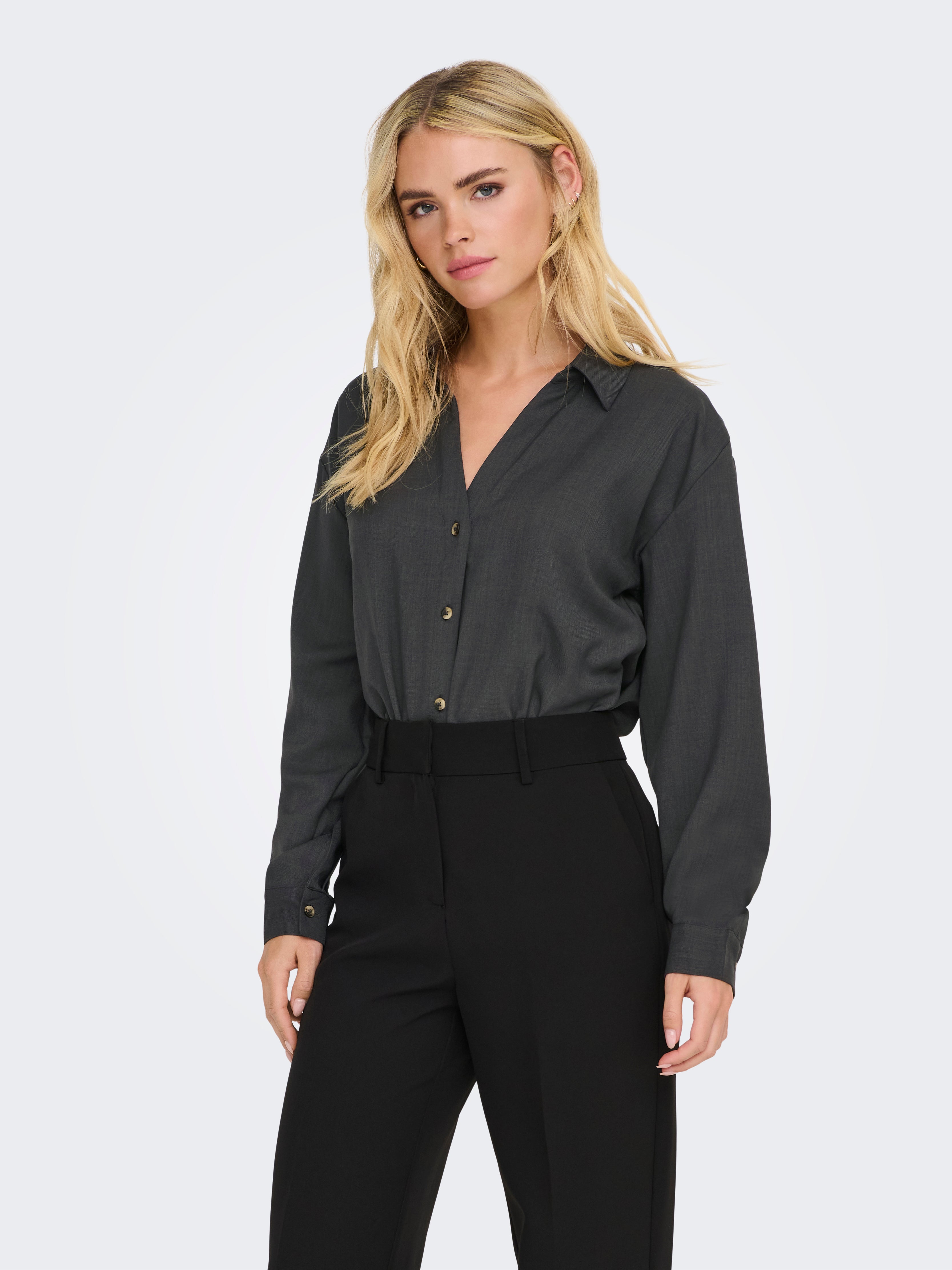 JDYNINA Hemd Dark Grey Melange