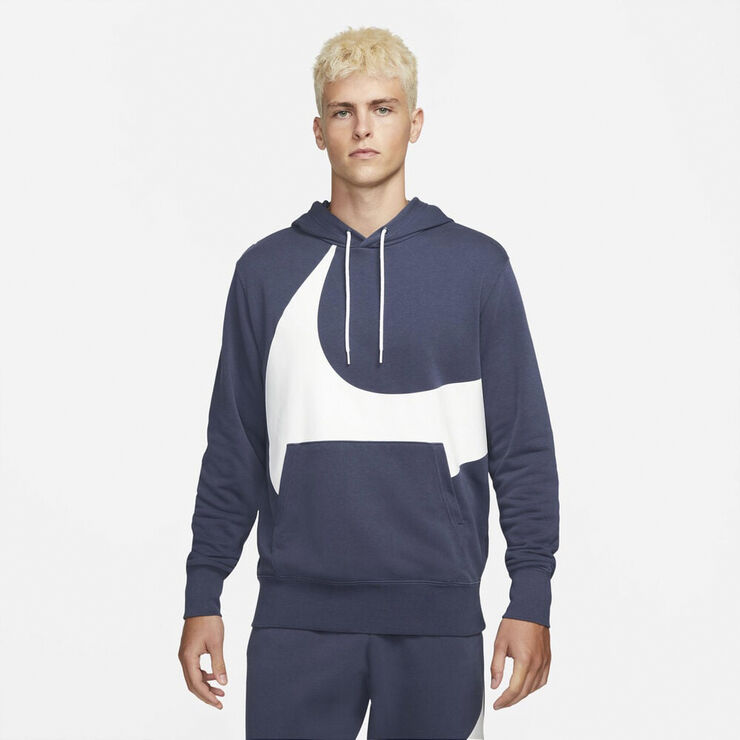 Nike Sportswear Swoosh Semi-Brushed hættetrøje Blå