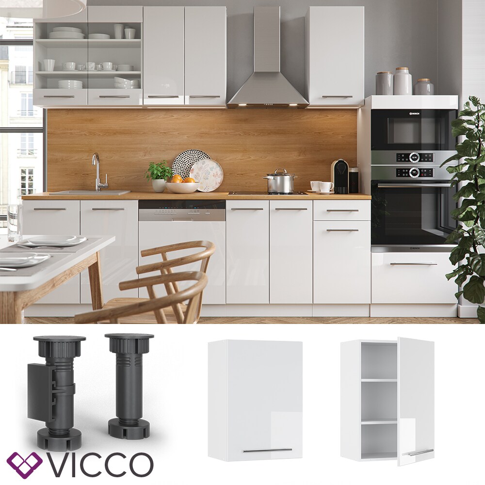 VICCO Hängeschrank 50 cm Weiß Küchenzeile Unterschrank Fame
