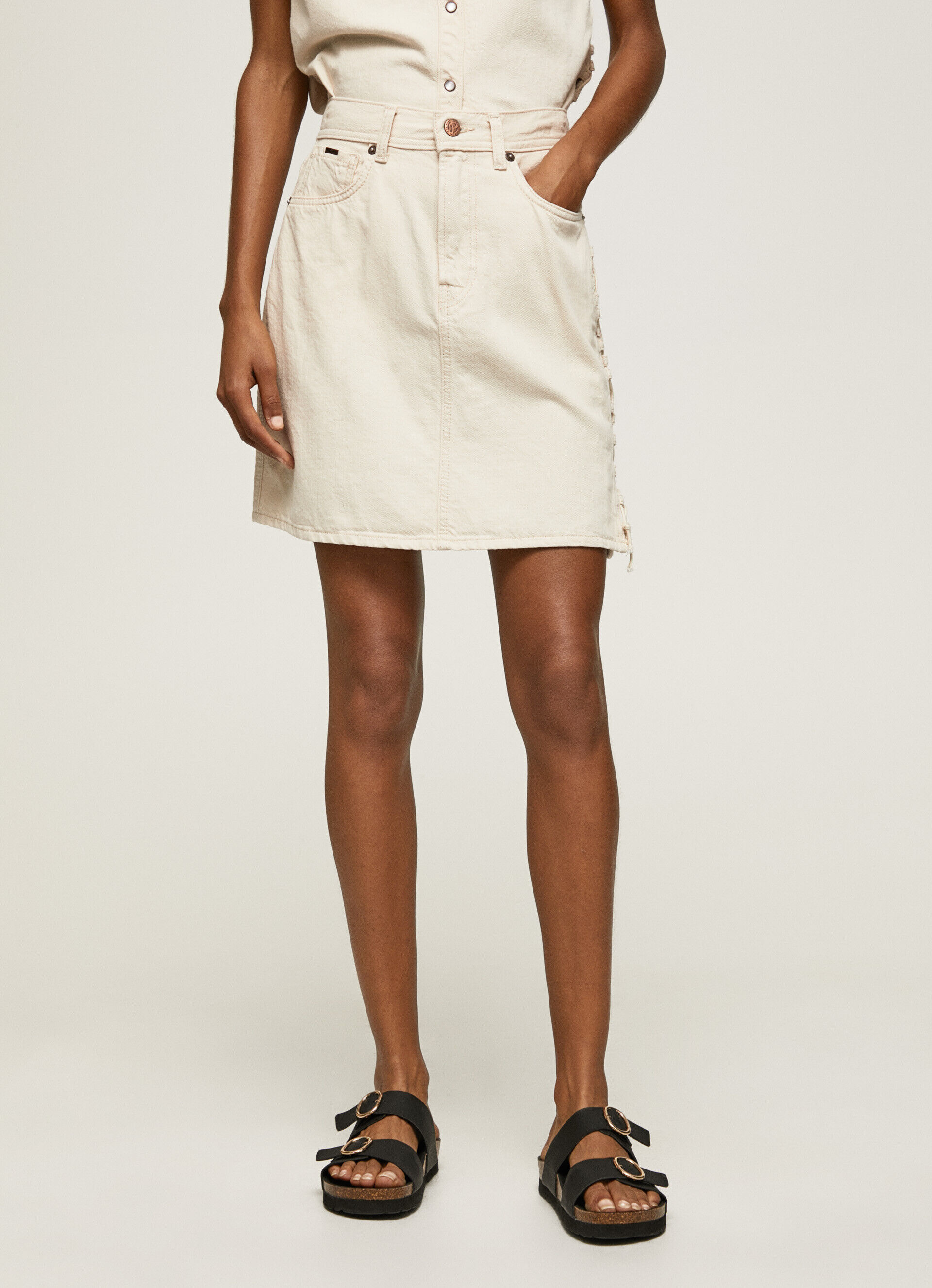 Saia jeans de corte regular - jeans
