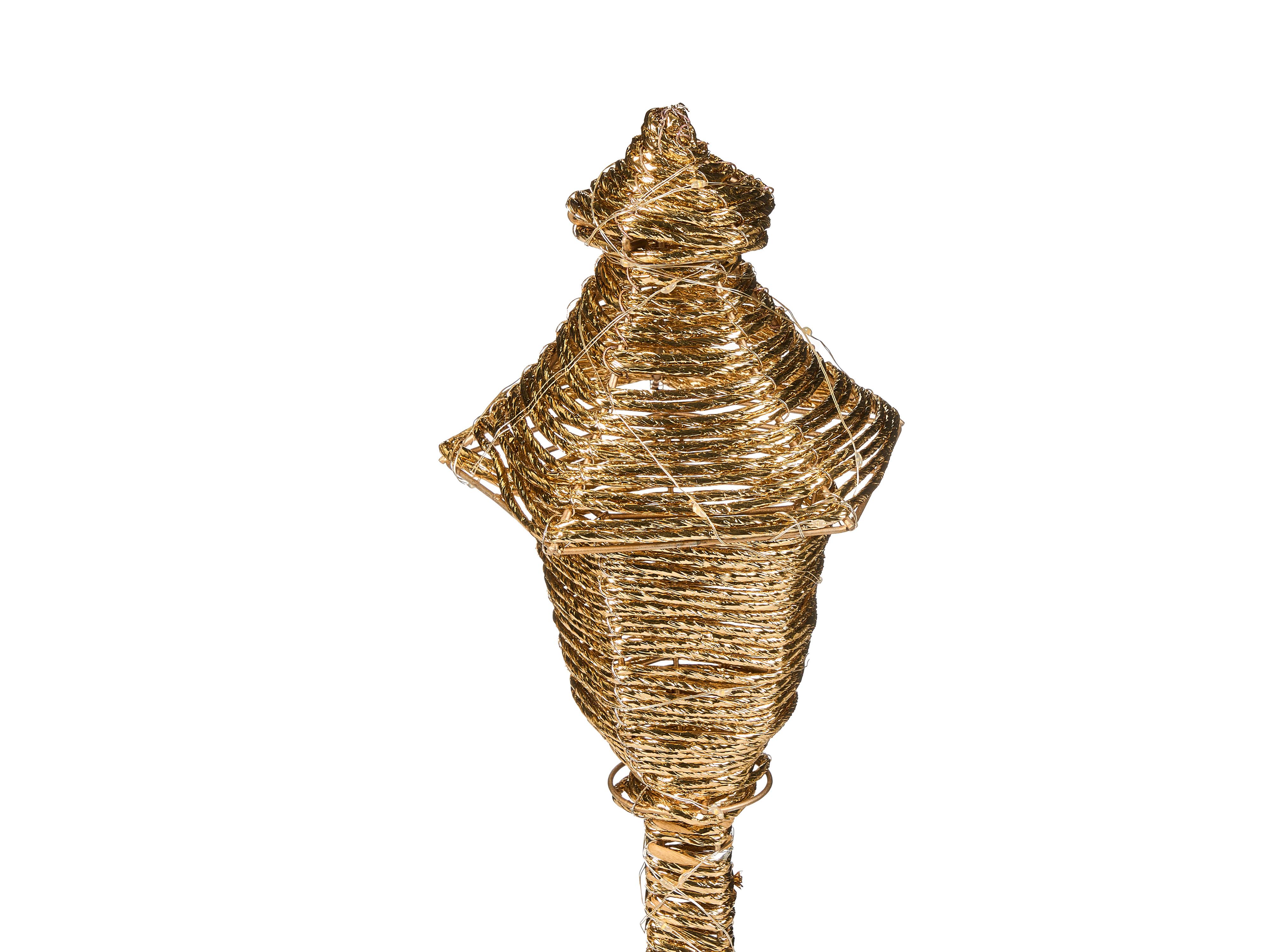Kerstdecoratie LED ALFTANES Kerstlantaarnpaal 62 cm Goud
