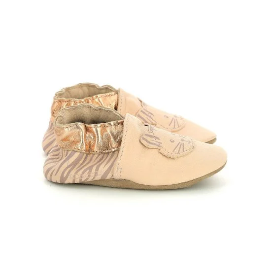 Chaussons Zebra Meow   Gris Rose        de               Robeez