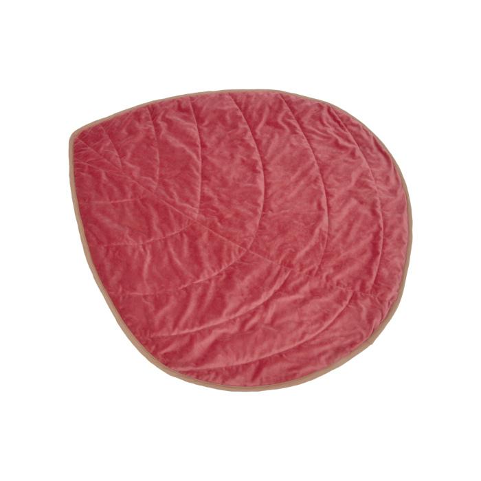 TAPIS FEUILLE ROSIER BI MATIERE ROSE 120X100CM
