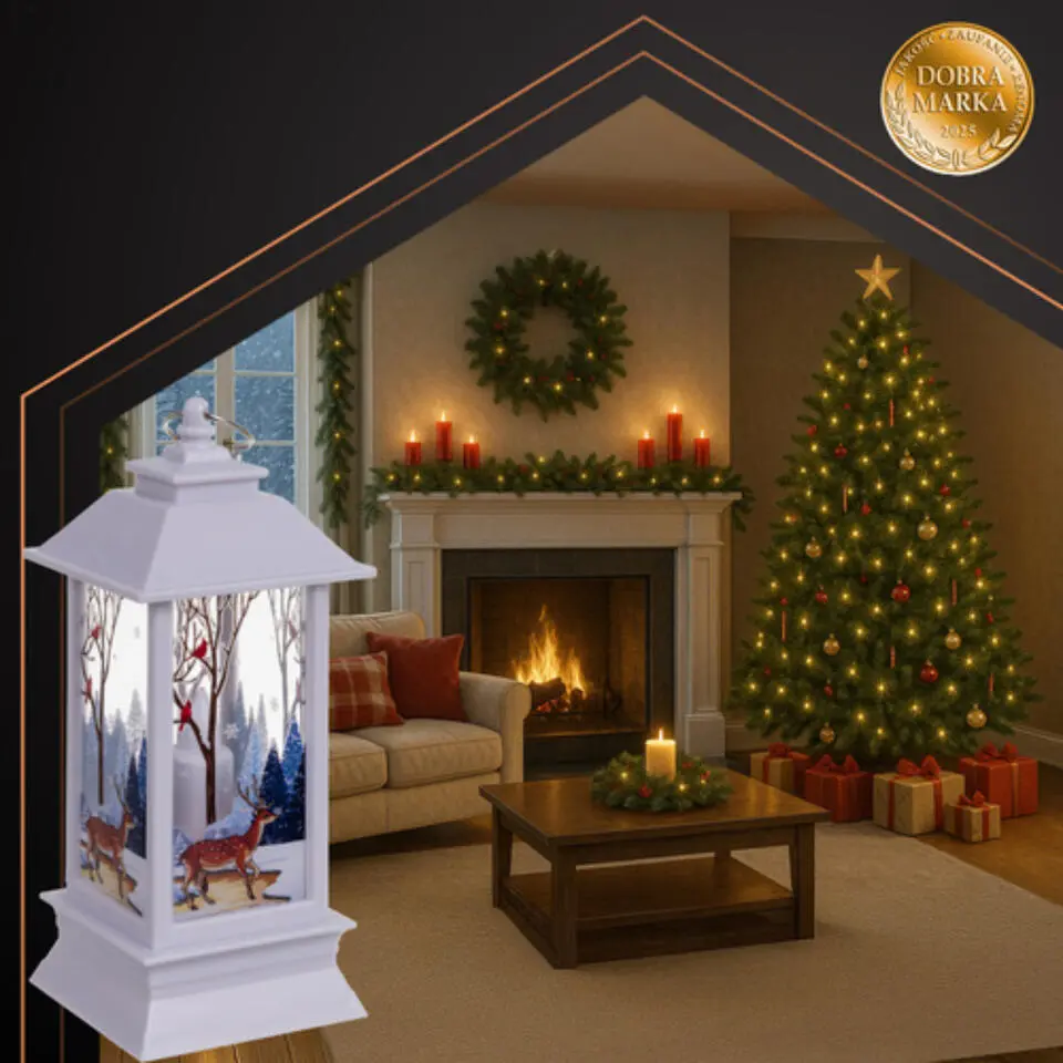 Ruhhy Kerstlantaarn - wit - 12 x 5 cm - kunststof - LED