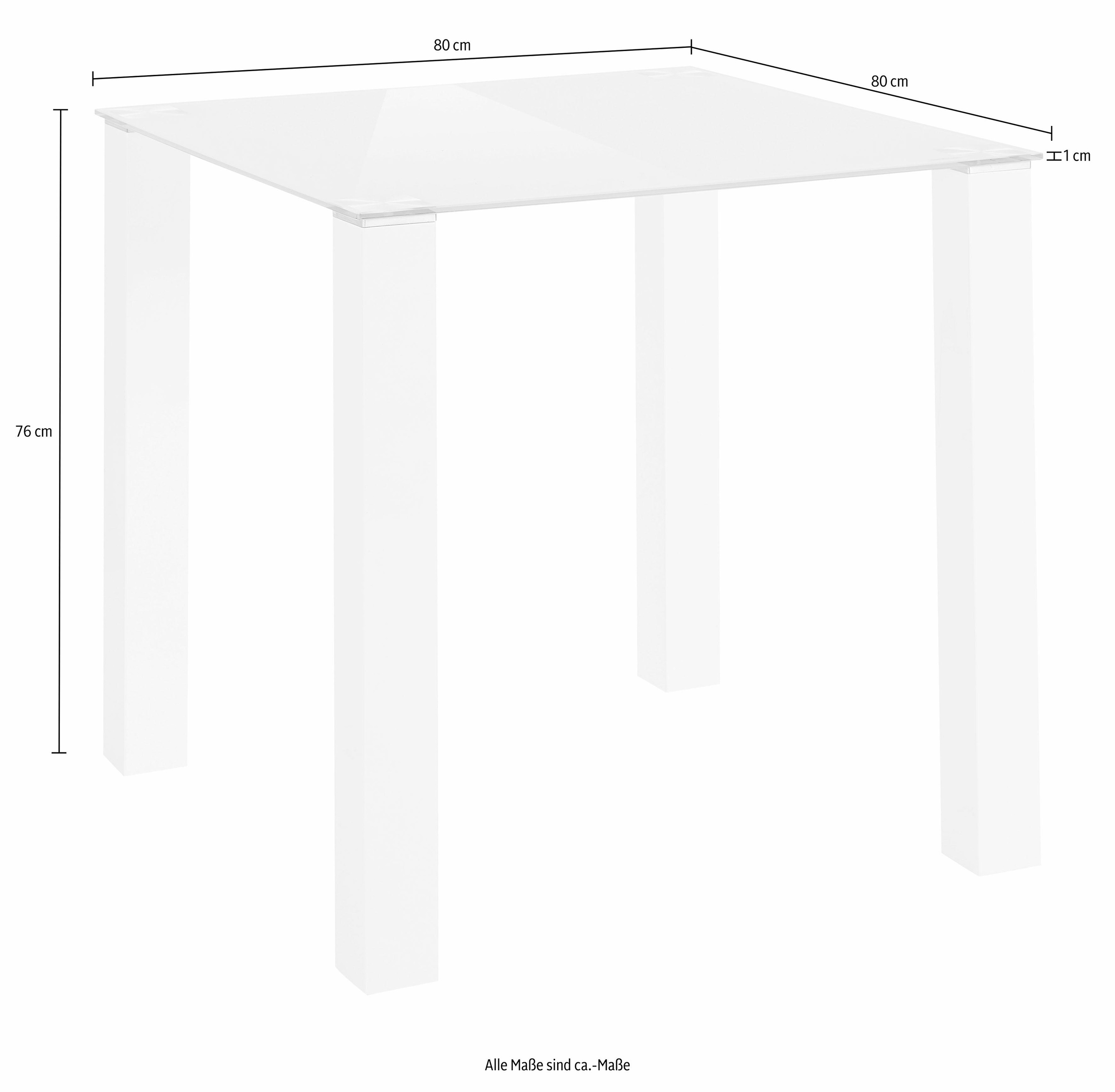 INOSIGN Essgruppe Set, 5 Stk. tlg. mit Glastisch, Breite 80 cm