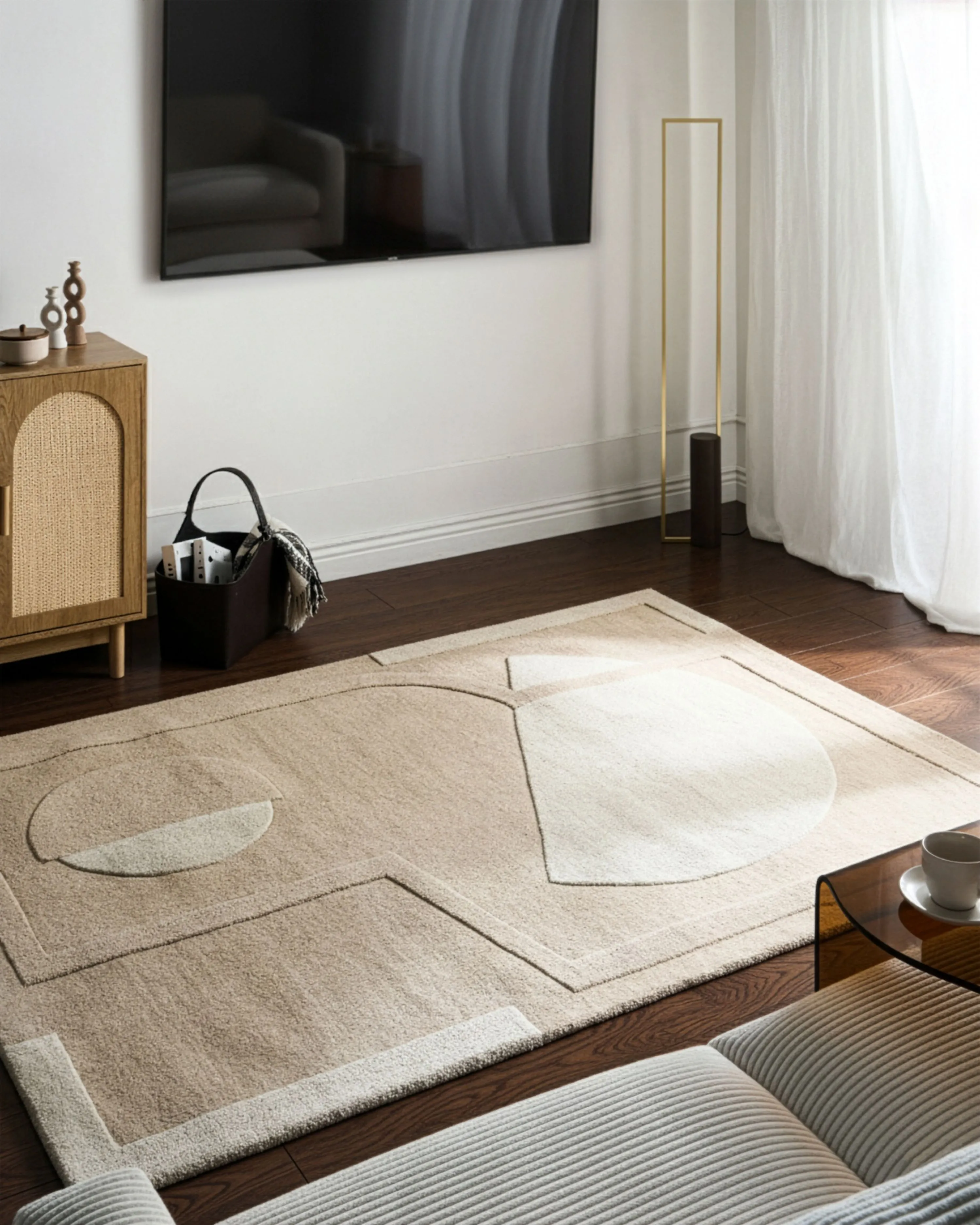 Vloerkleed GAYA Beige 200 x 300 cm Wol
