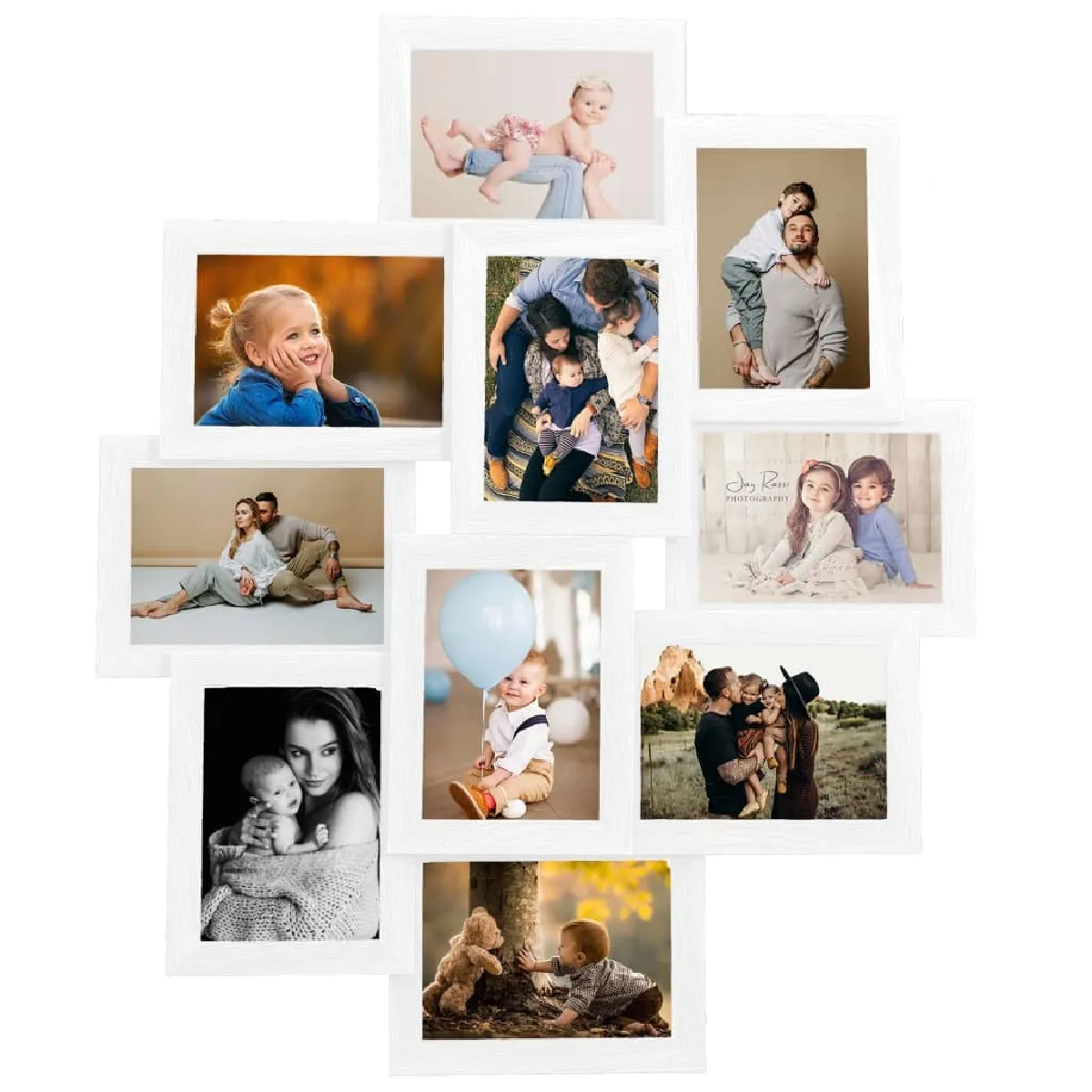 vidaXL Collage de Cadres Photo 10 x(10x15 cm) Blanc