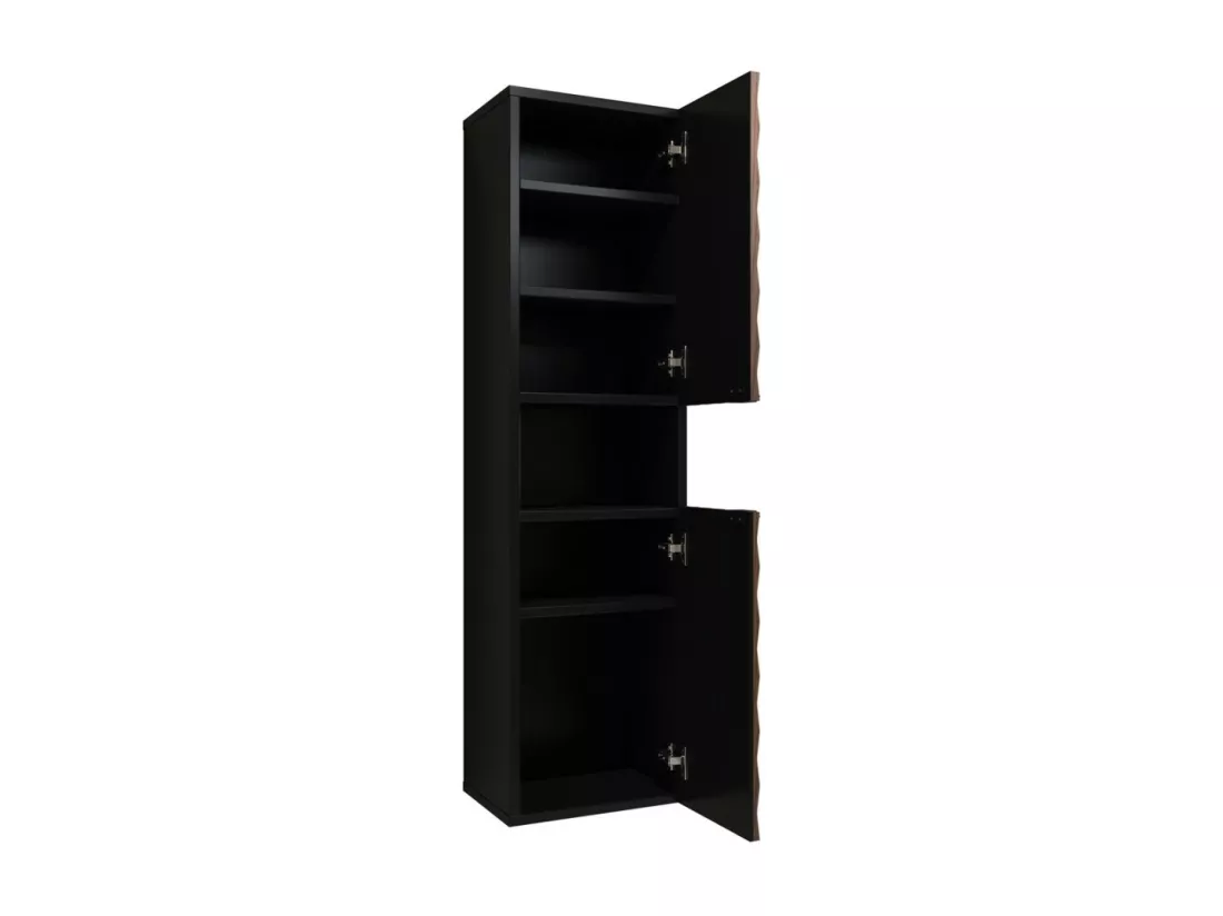 Colonne de salle de bain collection KING – Chêne foncé et noir