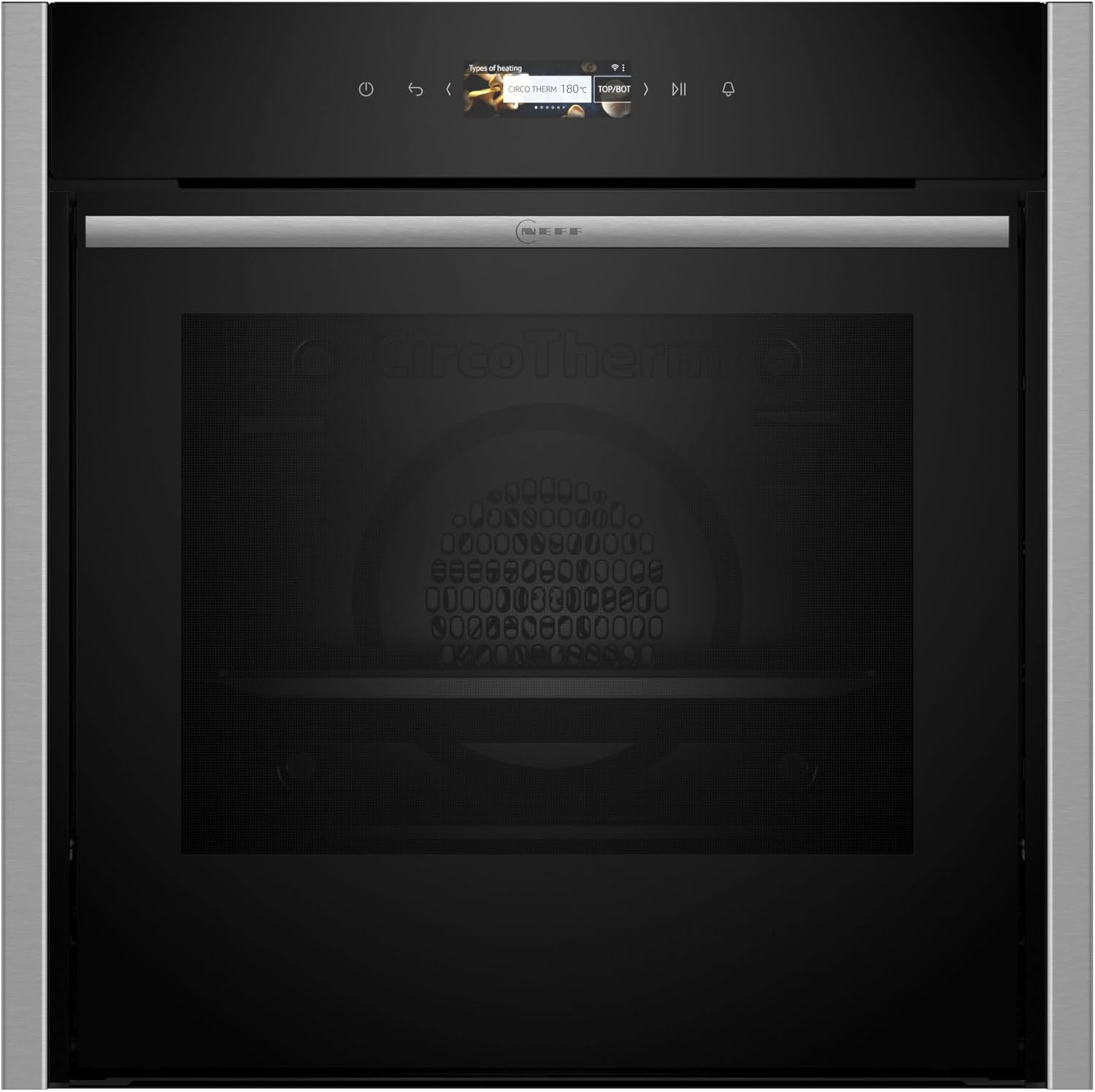 NEFF B44CR71N0, N70, Einbau-Backofen 60 x 60cm, Made in Germany, Integrierbarer Backofen, Hide, Full Touch TFT-Display, Automatikprogramme, Edelstahl, Amazon Exclusive Edition