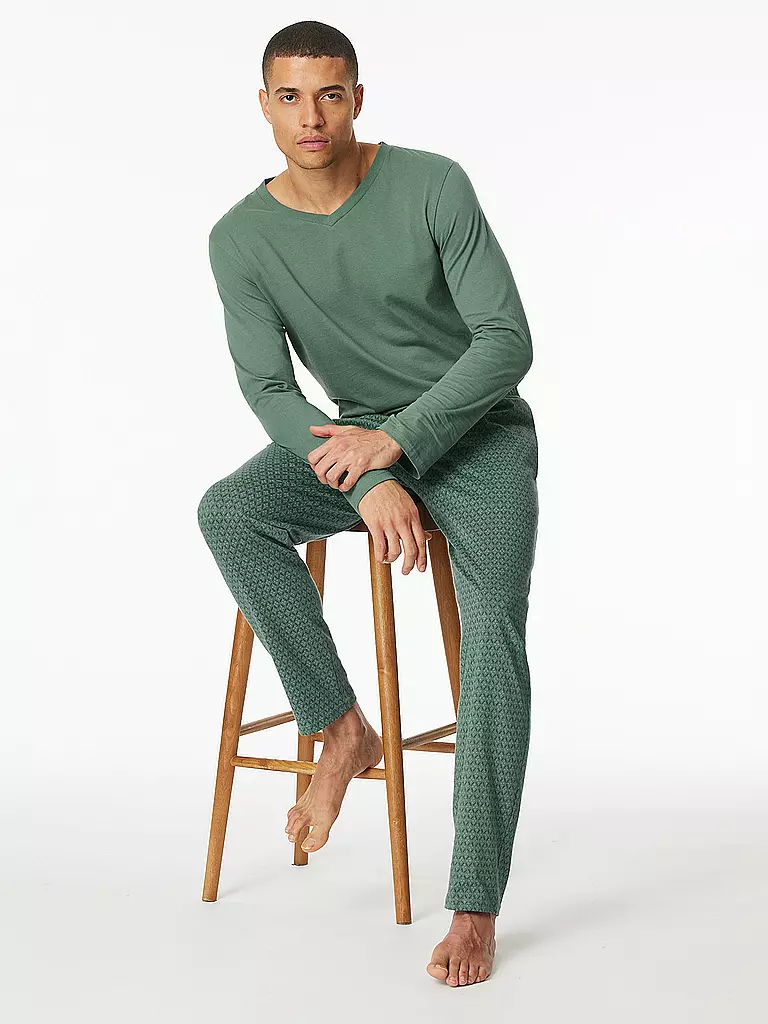 SCHIESSER Pyjamashirt hellgrün