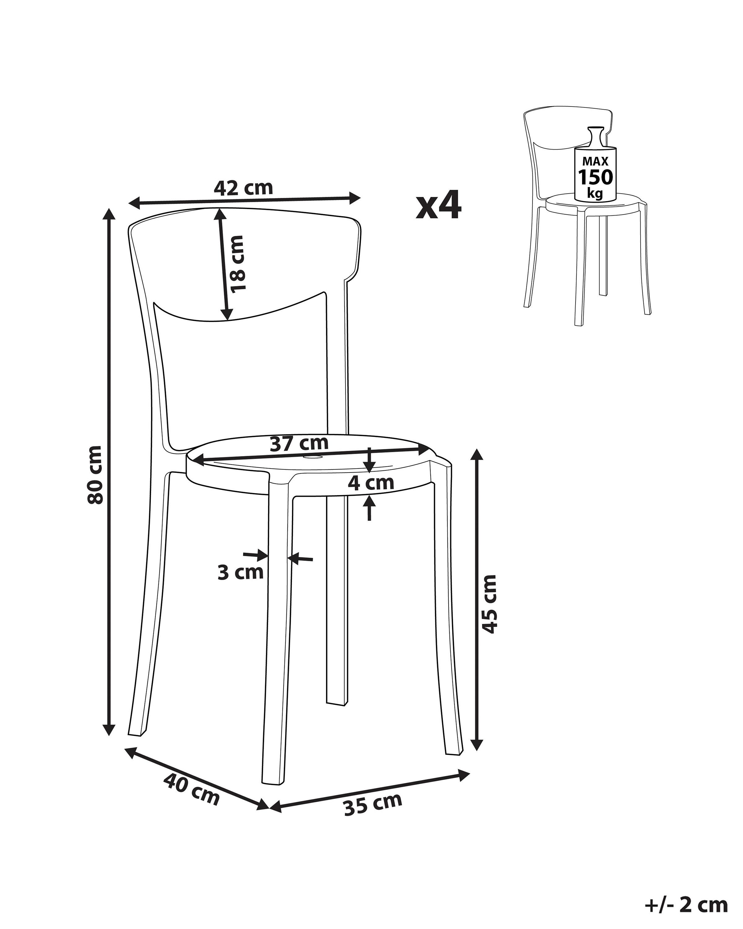 Set van 4 tuinstoelen VIESTE Zwart