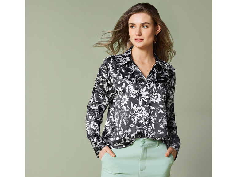 Dames satijnen blouse