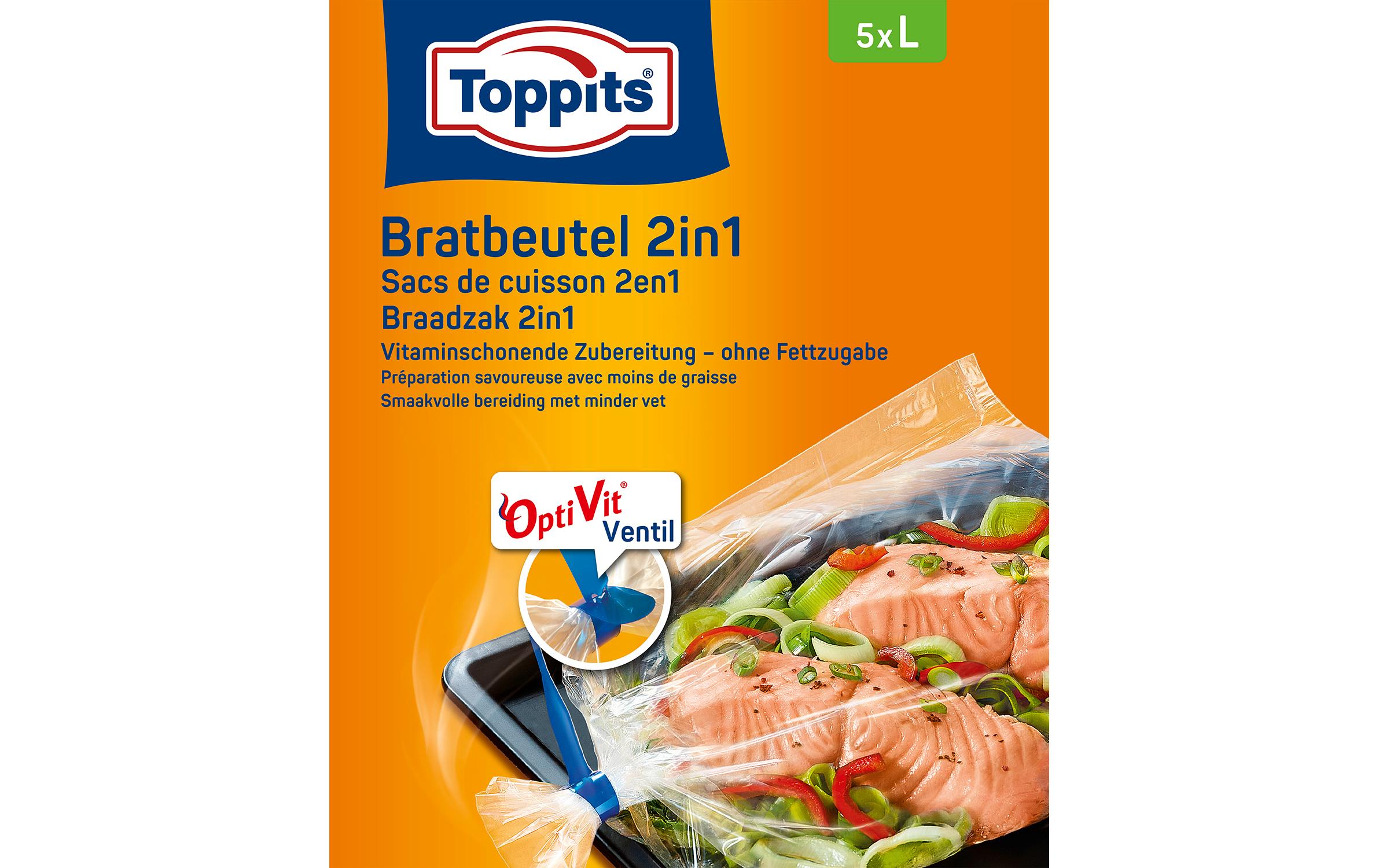 Bratbeutel 2 in 1 Grösse L, 5 StückBratbeutel für fettfreies Braten und Dampfgaren
