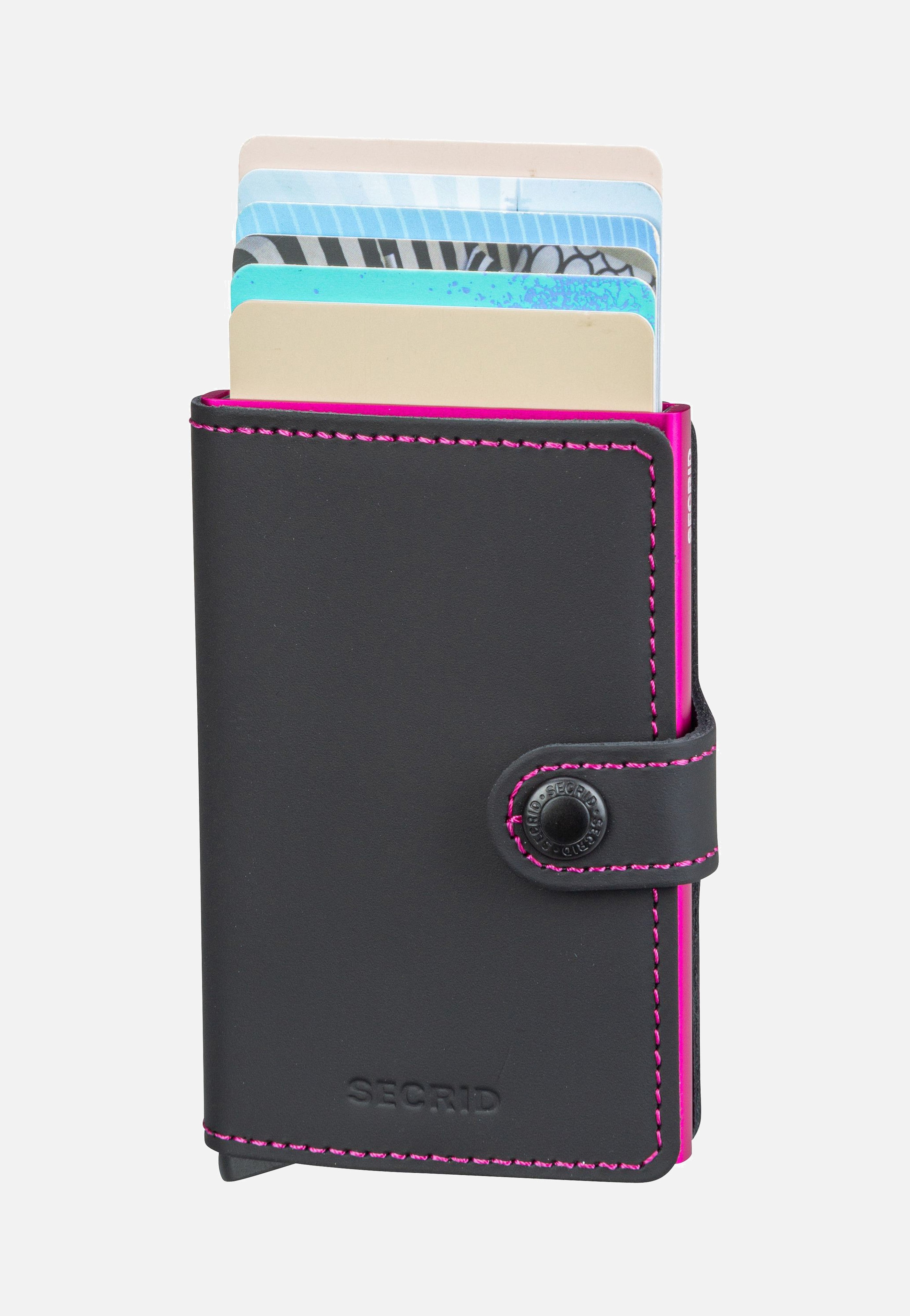 Miniwallet Matte Black-Fuchsia - Portemonnaie