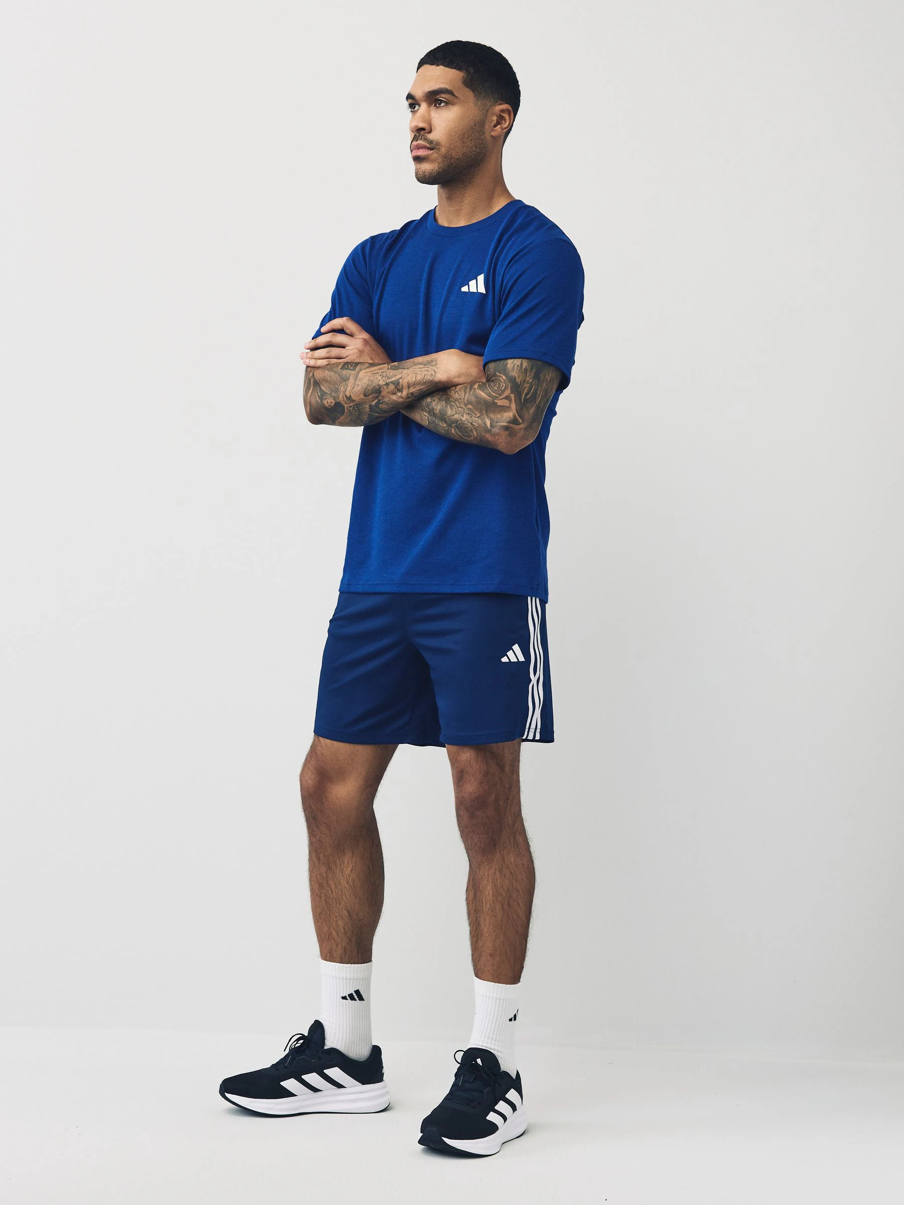 Blauw - adidas Train Essentials trainingsshort van piqué met 3 strepen