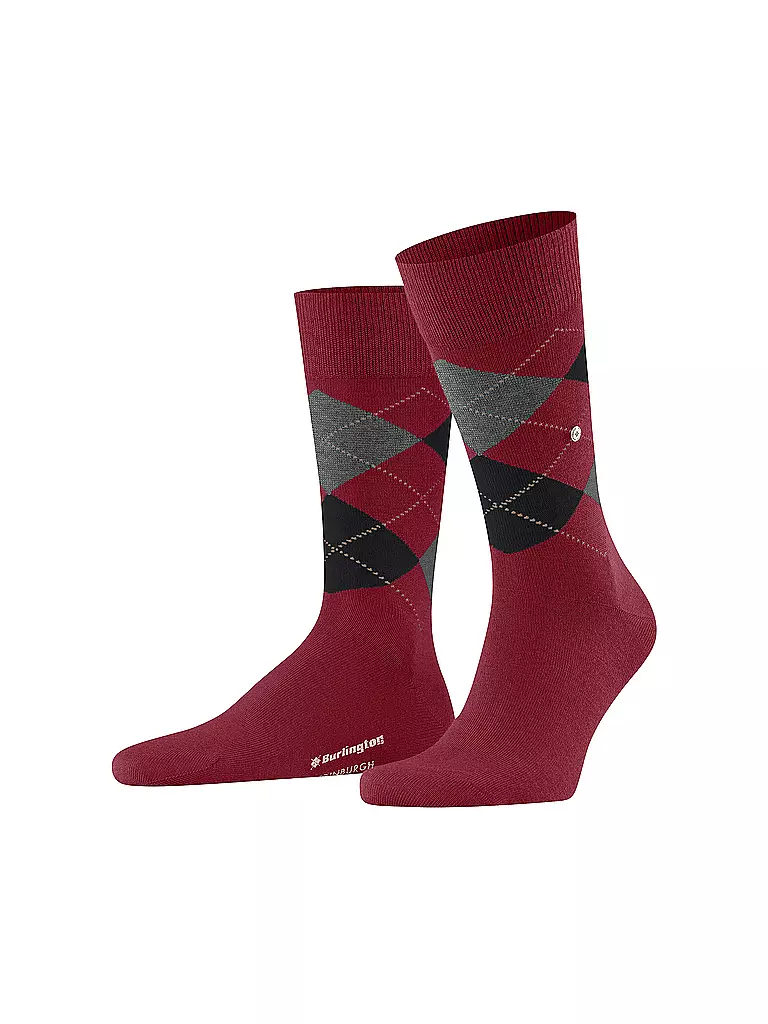 BURLINGTON Herren Socken EDINBURGH 40-46 cranberry rot