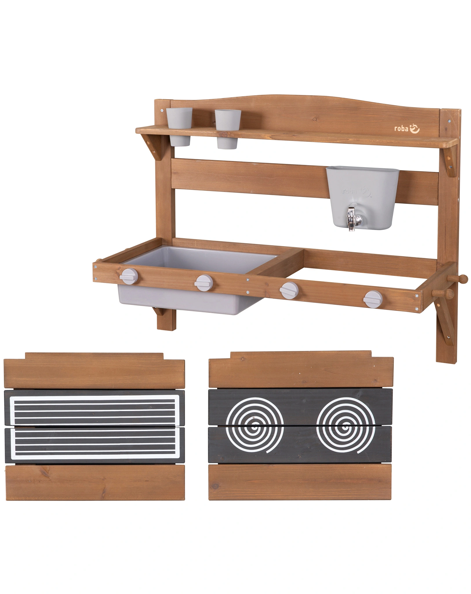Kinder Matschküche zum Hängen II (Farbe: teak)