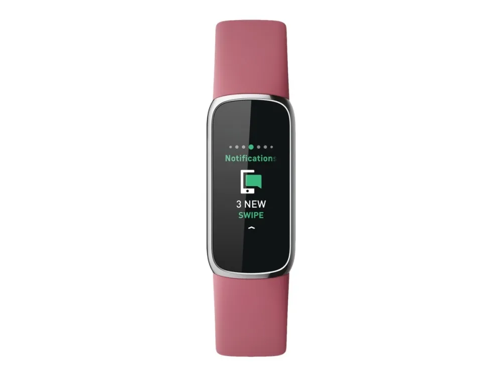 Fitbit Luxe - Platin - aktivitetssporer med bånd - silikone - orkide - båndstørrelse: S/L - Bluetooth
