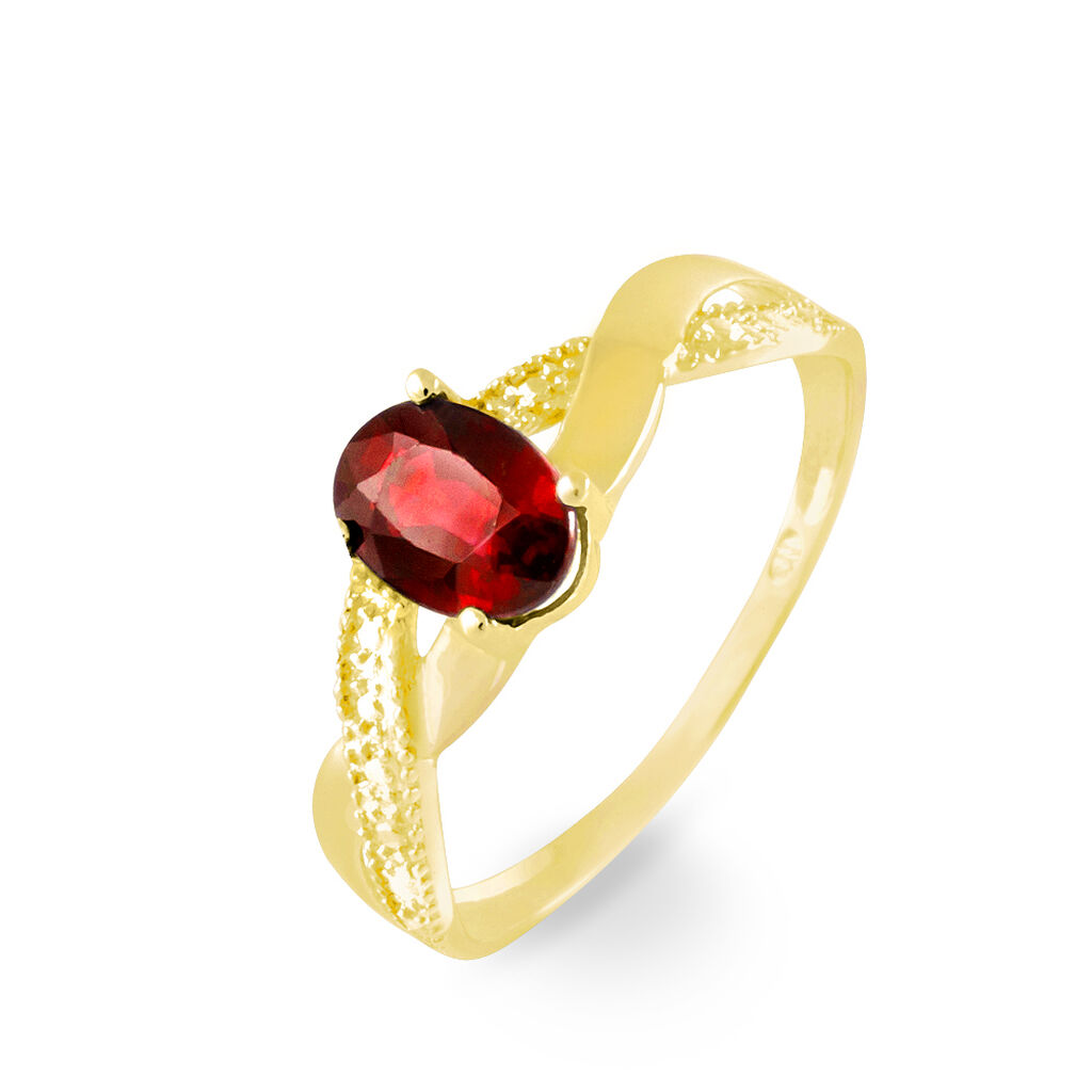 Bague Candice Or Jaune Grenat