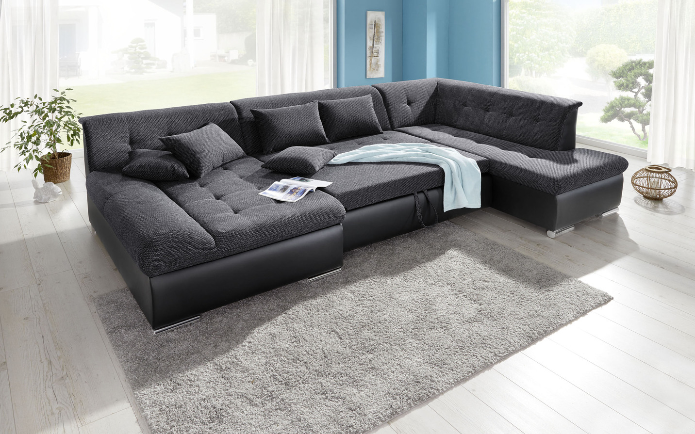 Wohnlandschaft mit Bettfunktion