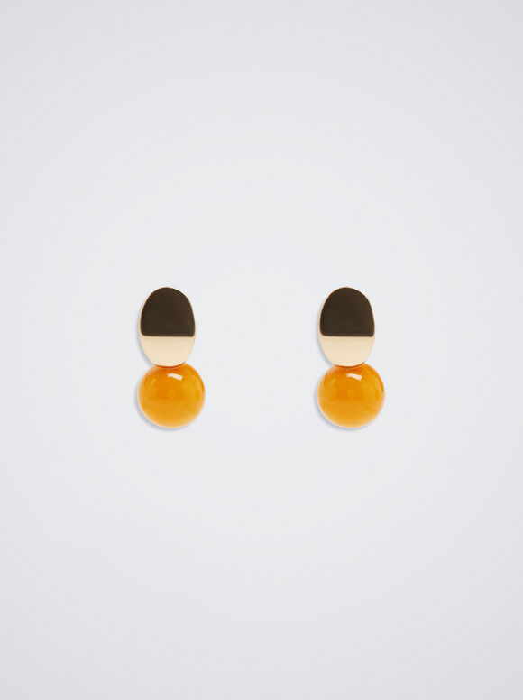 Brincos com Pedra - Laranja