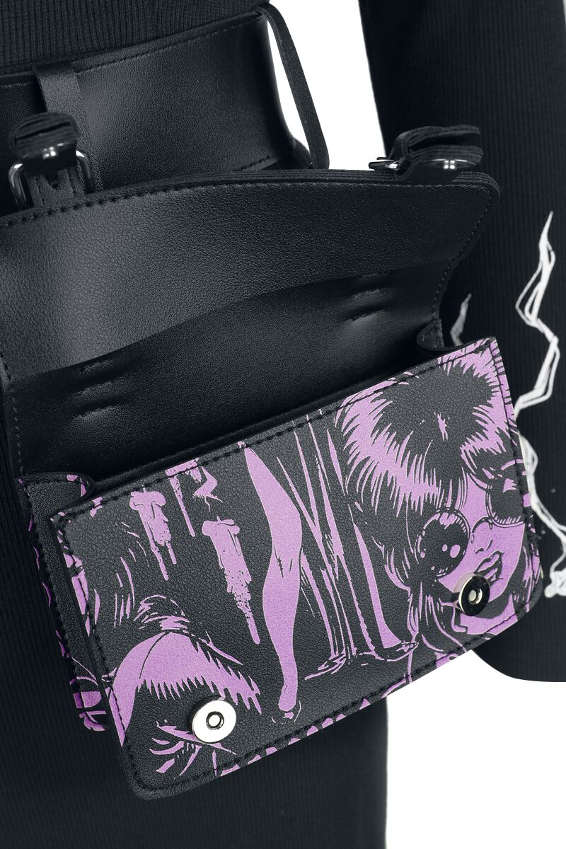 Gothicana X Elvira - Robe avec ceinture & sac | Gothicana by EMP Robe mi-longue